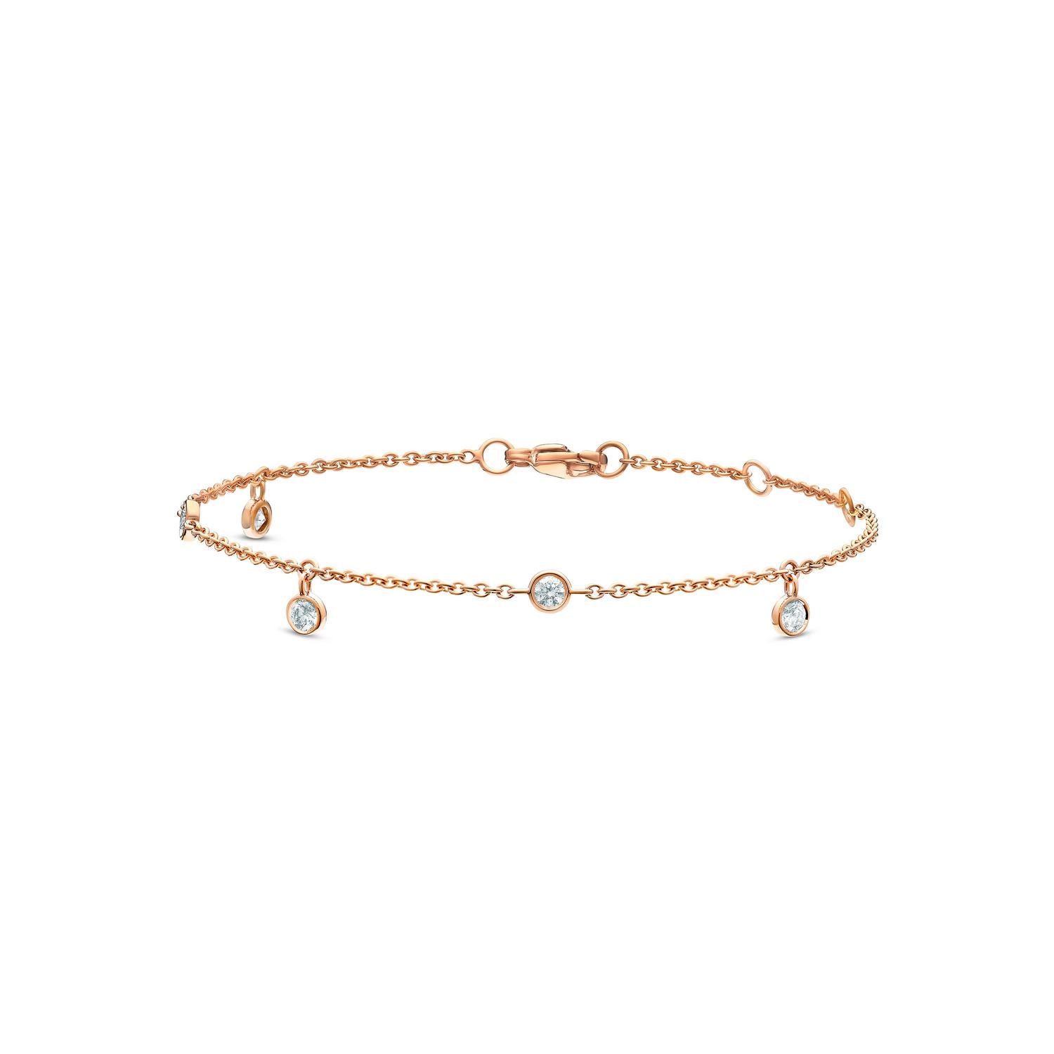 MIKOSA Clea Five Diamond Bracelet In Rose Gold