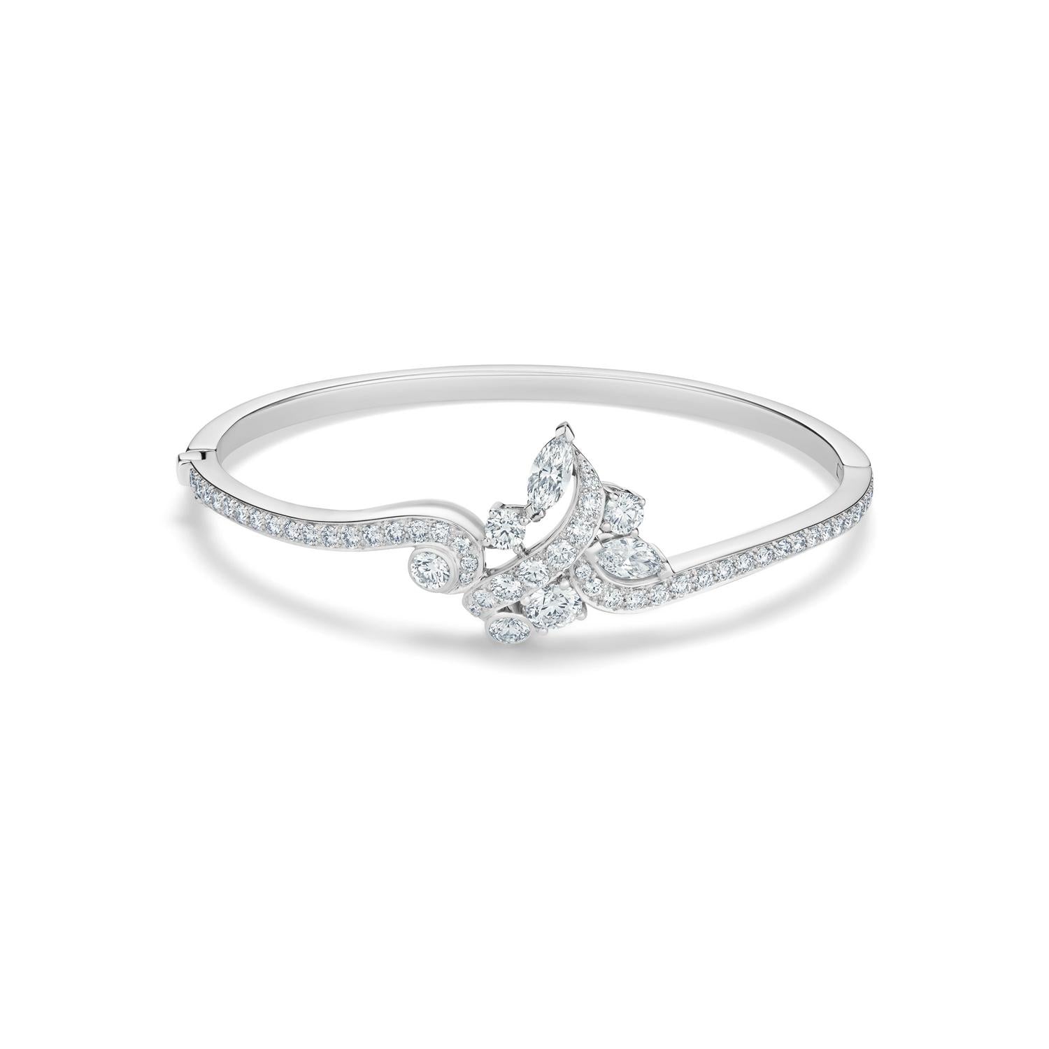 MIKOSA Rose Bangle In White Gold