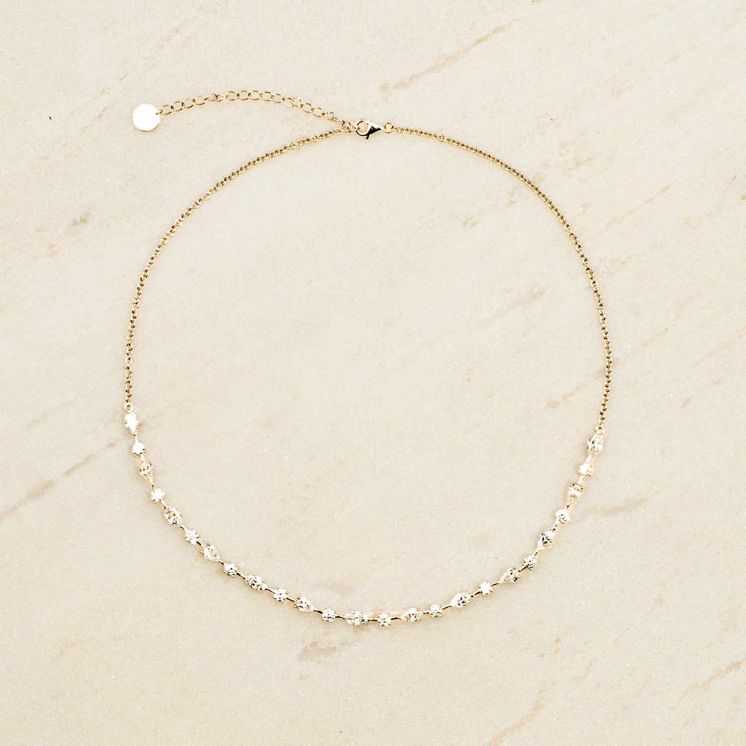 18K Gold Mixed Mosaic Diamond Choker