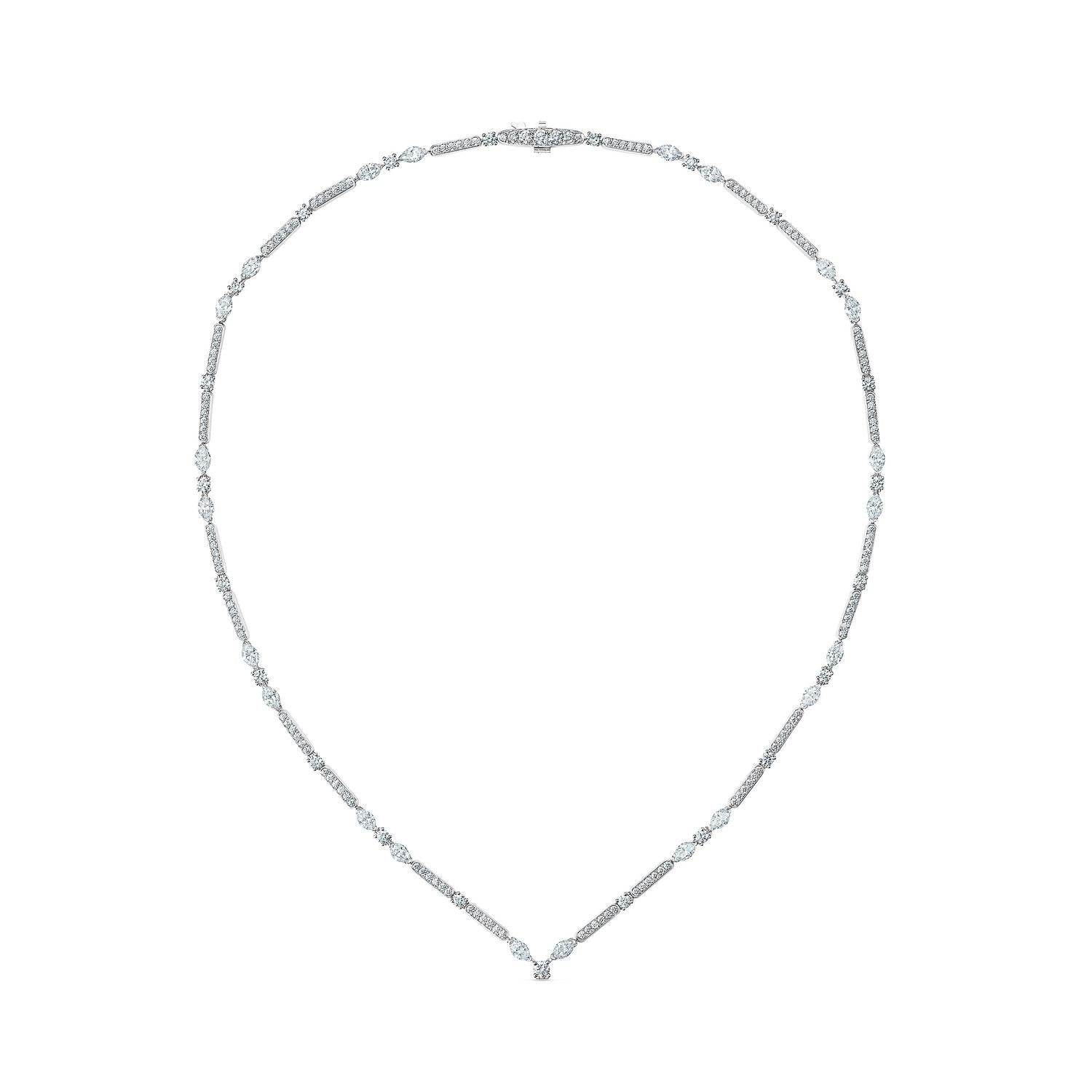 MIKOSA Snow Dance Necklace In White Gold