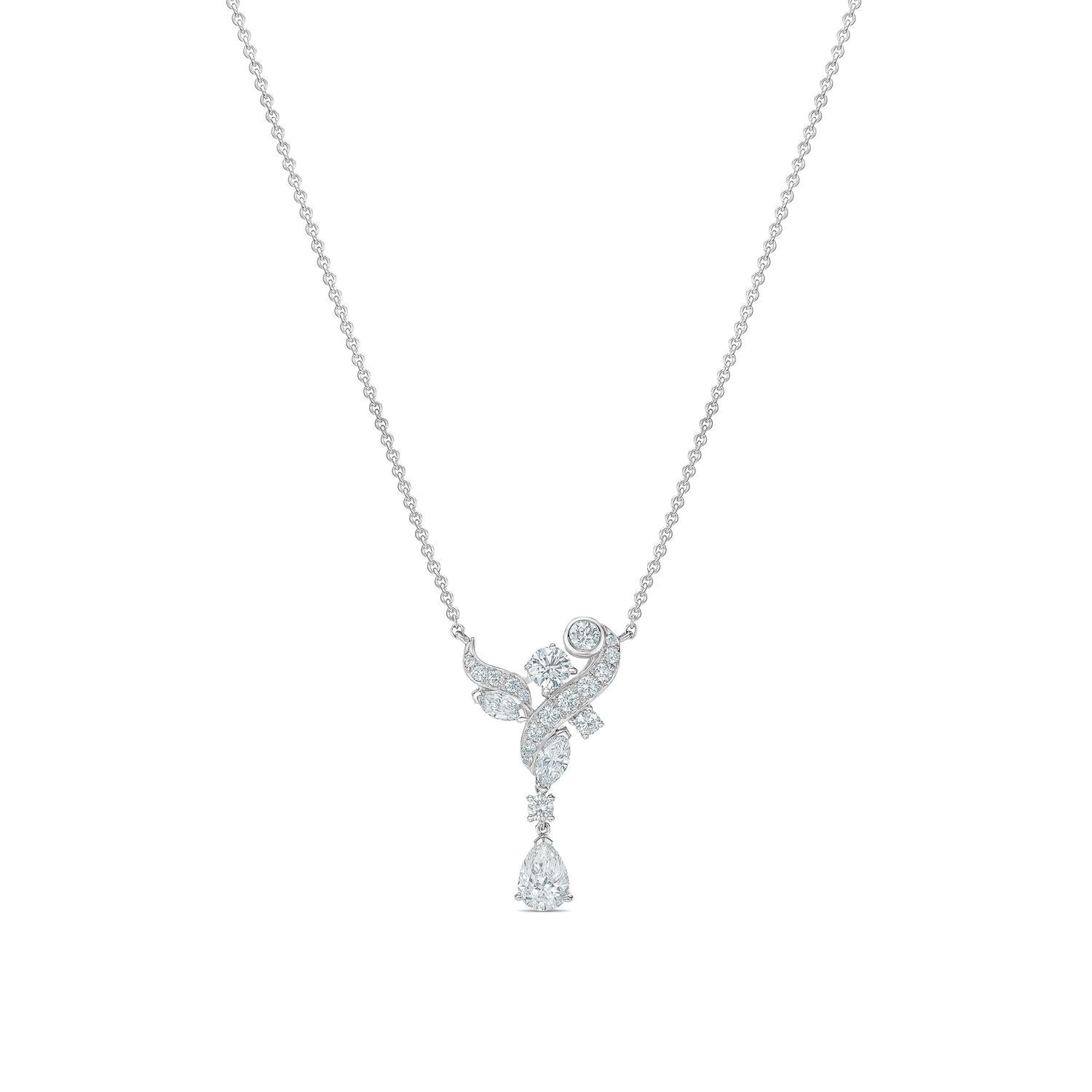 MIKOSA Rose Pendant In White Gold