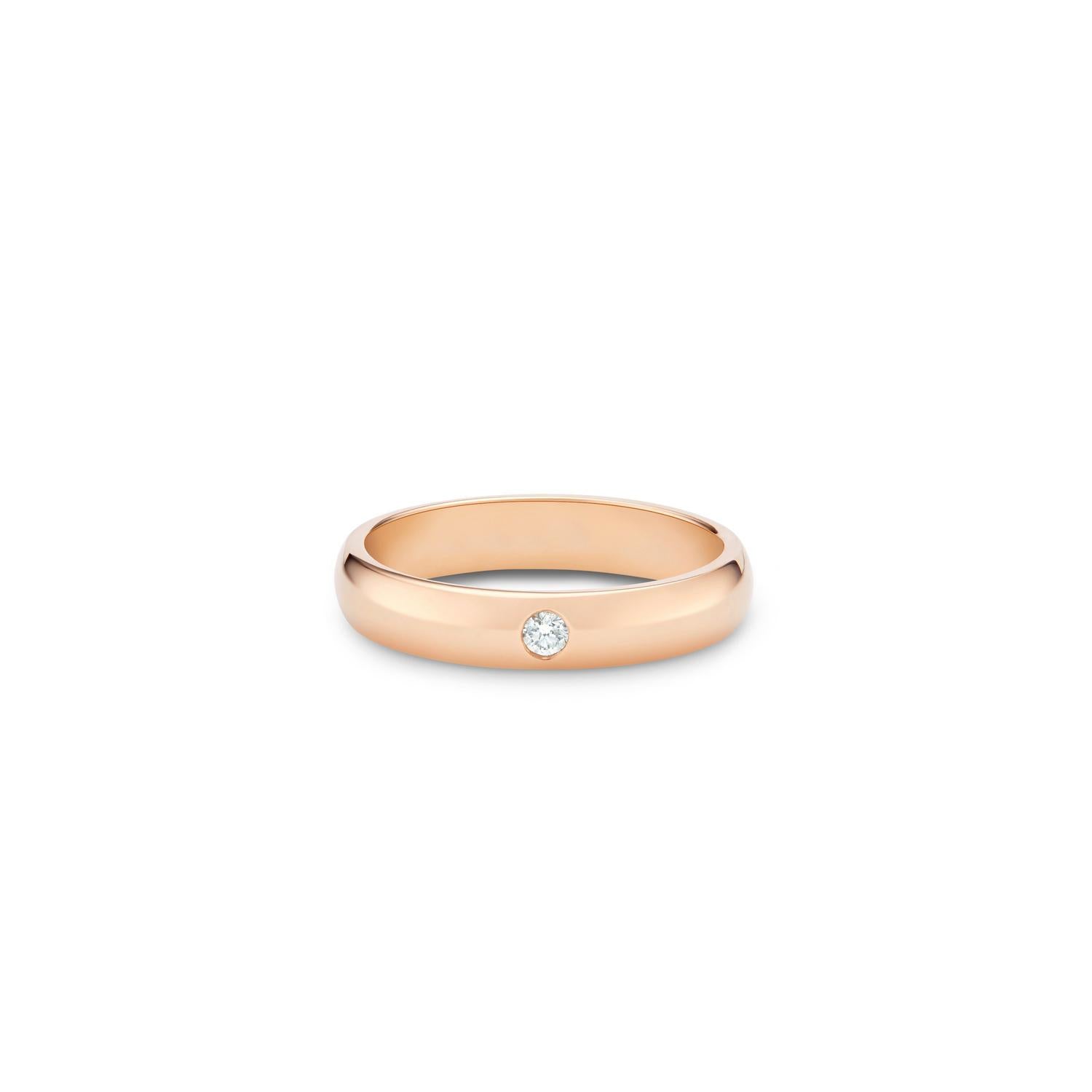 MIKOSA Classic One Diamond Band In Rose Gold